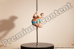 Underwear Gymnastic poses Woman White Moving poses Slim long blond Dynamic poses Academic